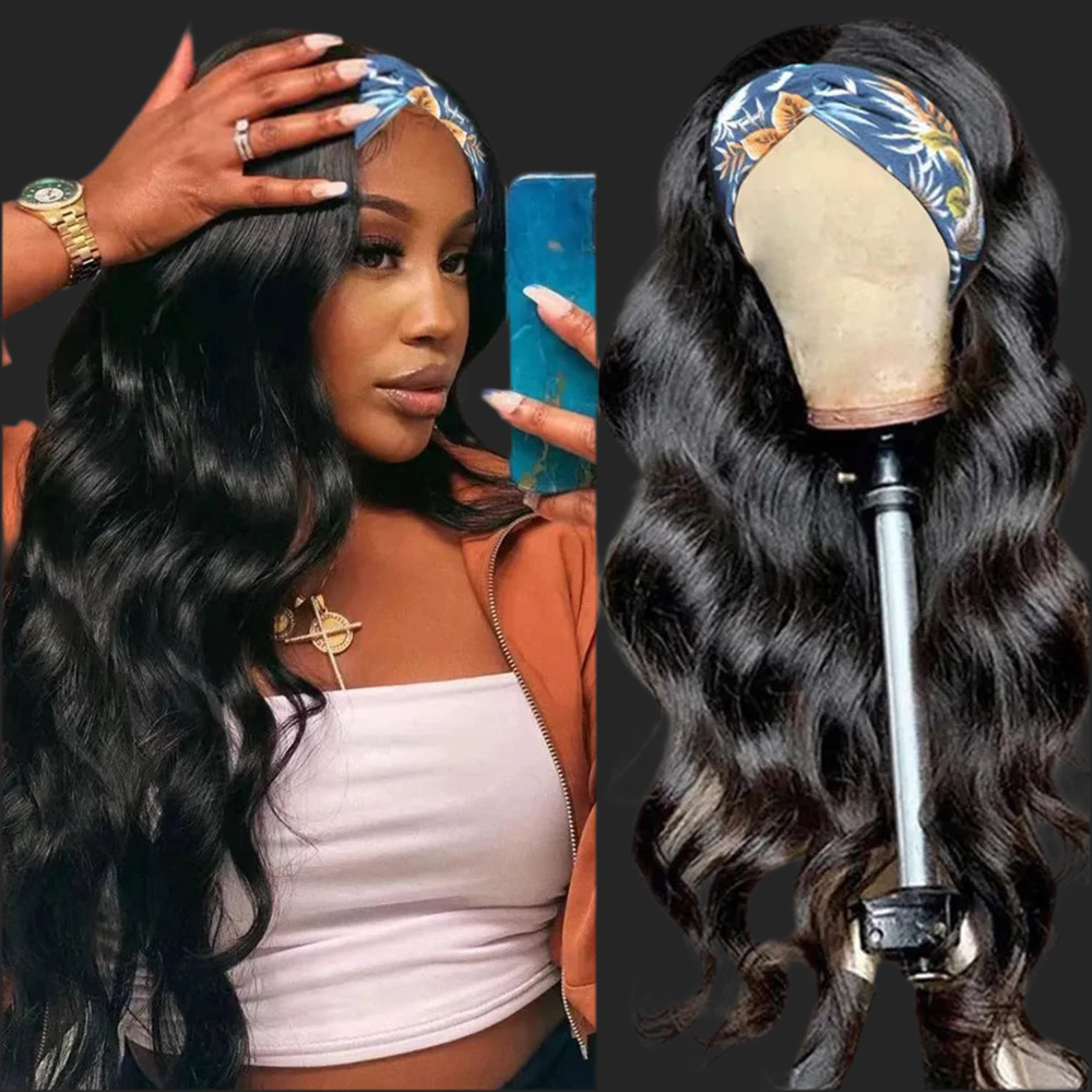 Brazilian Body Wave Headband Wig – 100% Virgin Human Hair