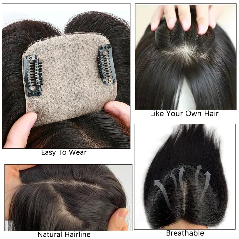 Dazzeal 100% Real Human Hair Toppers for Women-4