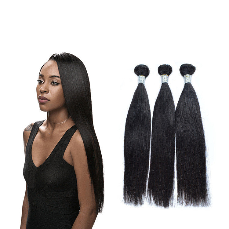 Real Hair Wigs Straight Hair Bundles-3
