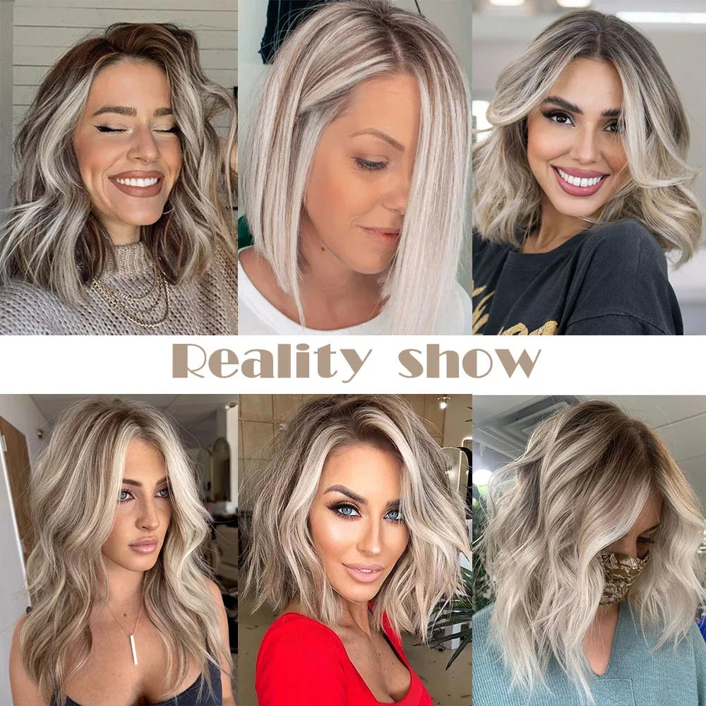 Ash Gray Brown 100% Remy Human Hair Toppers Clips-4