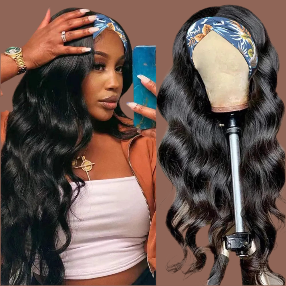 Brazilian Body Wave Headband Wig – 100% Virgin Human Hair
