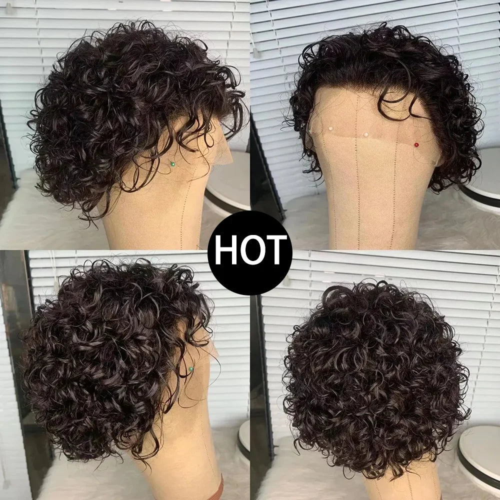 Pixie Cut Human Hair Lace Front Wig for Women-2
