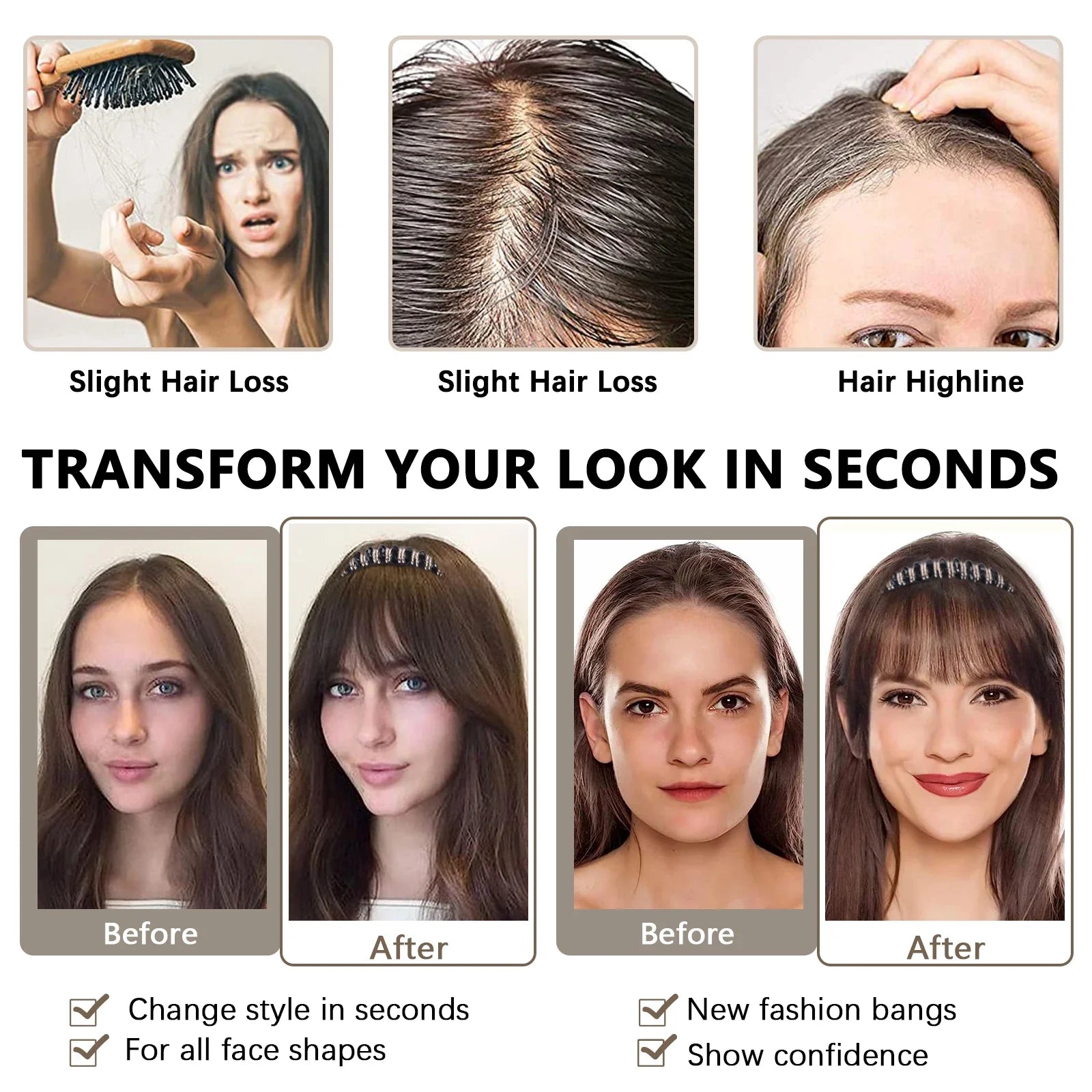 Real Human Hair Short Straight Bangs Extension-3